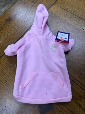 Top Paw Pink Hooded Pet Sweatshirt with Paw Patch